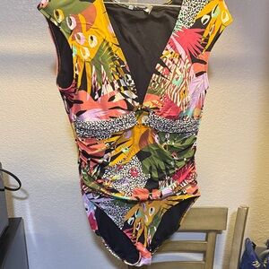 Bleu Rod Beattie Multicolor Tropical One Piece Swimsuit